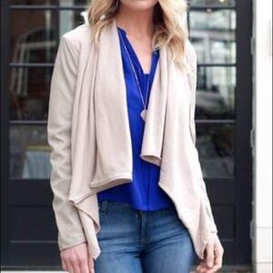 BLANK NYC Taupe Nude Waterfall Faux Leather Jacket